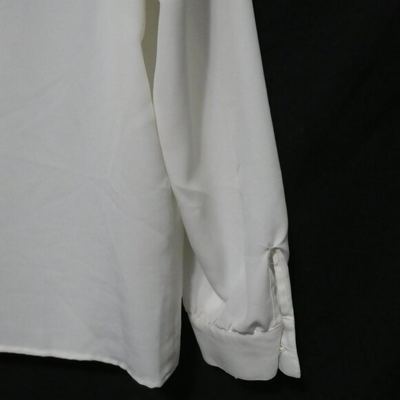SUSAN HUTTON | size 14 | Elegant White Dress Shirt | Shoulder Pads | Polyester - Picture 14 of 14